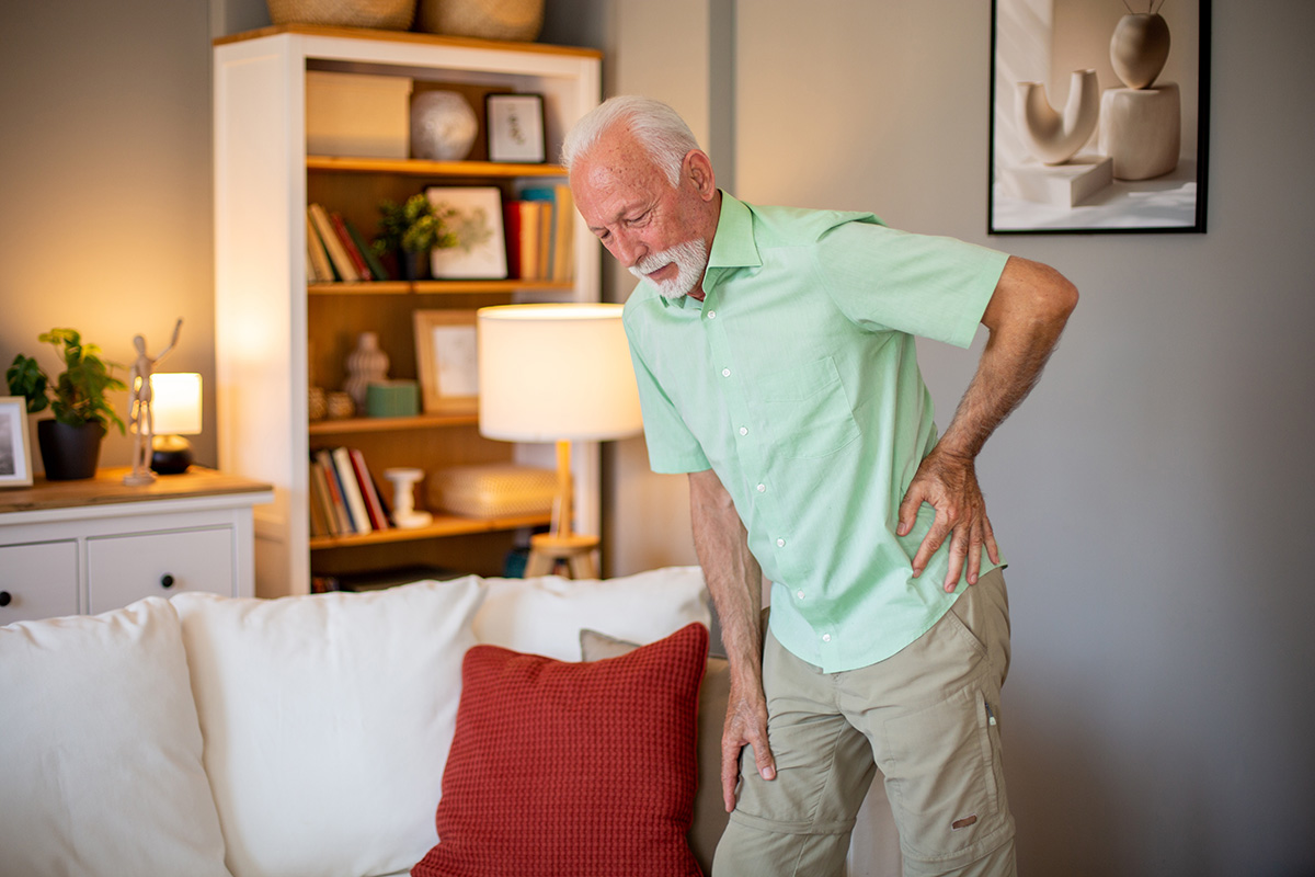 Person experiencing hip pain